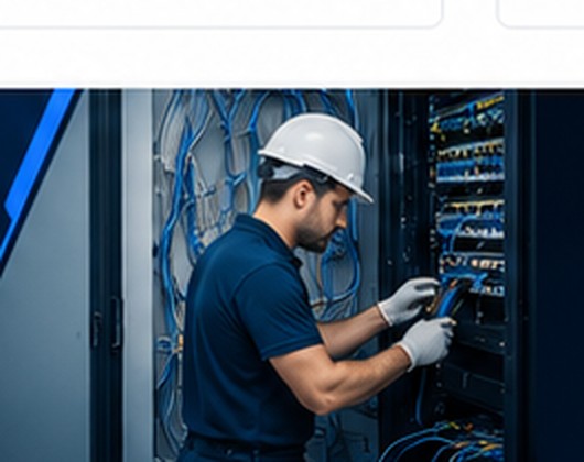 Técnico trabajando en infraestructura de red